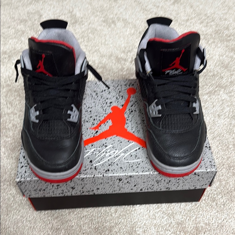 Nike Air Jordan Black Red Gray Sneakers - Picture 3 of 10